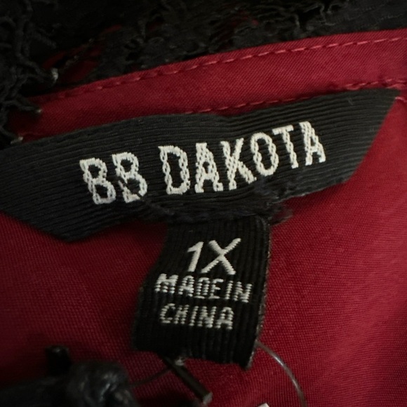 BB Dakota Maroon Casual Sleeveless Slip Dress Plus Size Lace Front/Back 1X NWT - Picture 12 of 13